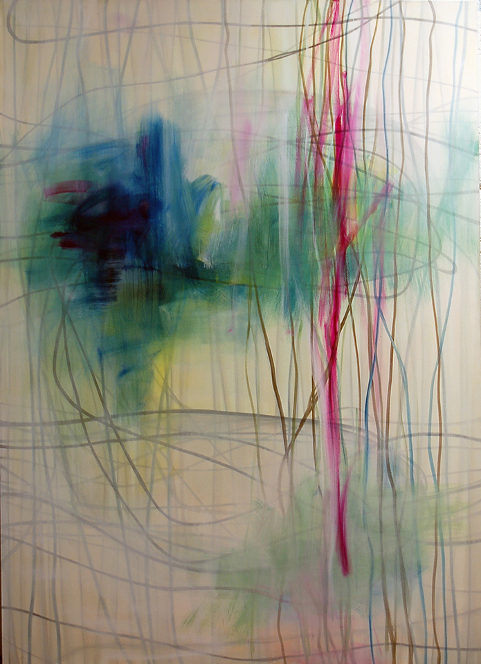 #18391_2,	Green on Line, <nobr>2014–2018,</nobr> 	60×84 inch, oil on canvas