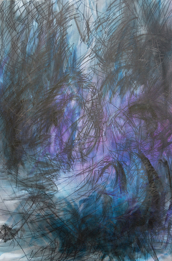 #18768, Fuzzy Body Diluted Mind,			2016, 38×58 inch, oil on canvas