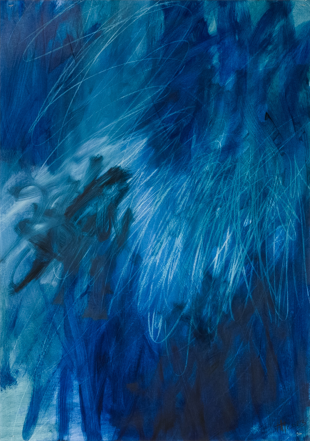 19219 Full Blue 02, 2022, 100x70 cm, oil on paper