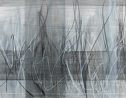 #18561, Dark Gray Horizontal in Lines,							2015,	24×19 inch, oil on paper
