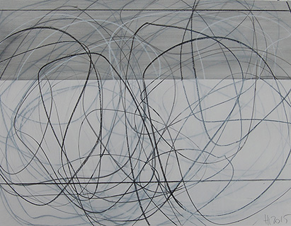 #18563, Large White Horizontal in Lines,						2015,	24×19 inch, oil on paper