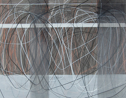 #18566, Thin White Horizontal in Lines							2015,	24×19 inch, oil on paper