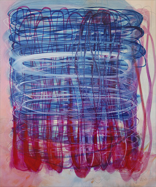 #18971, Revolving, 	2018, 56×68 inch,	ink, oil on canvas