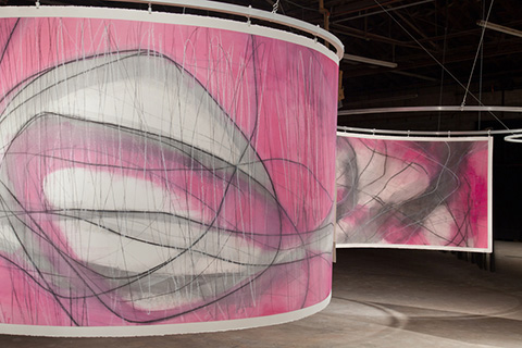 Circular Paintings, 2013, 120×50 inch, oil on paper