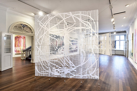 White Wall, 2016, 96×96 inch, paper laser cut