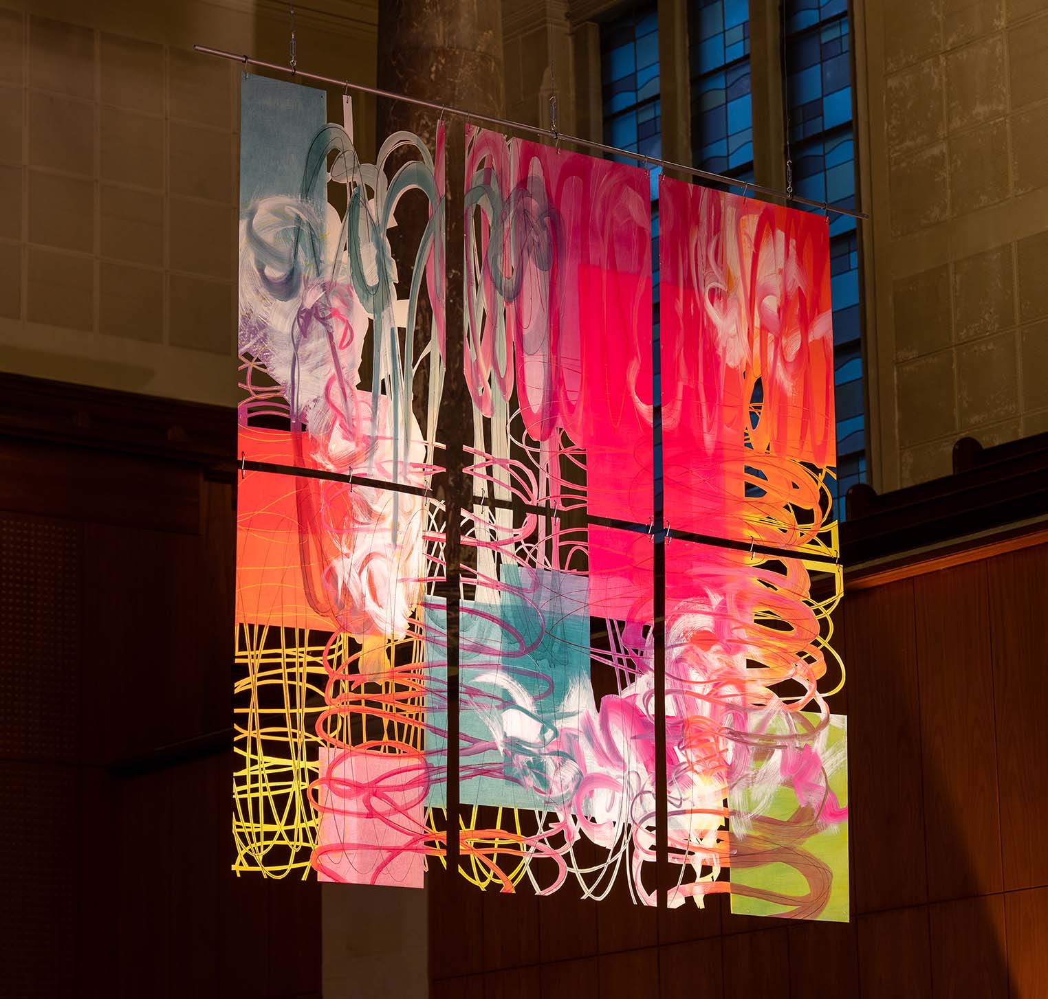 Five Sets of Magenta and Space, 2025, Installation Lukaskirche, Dresden 2025