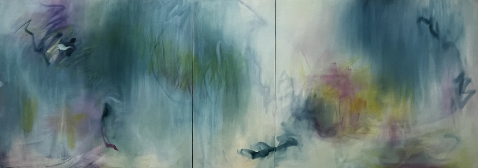 Henning Haupt, #19340 - Yellow and Blue, 2025, 130 x 360 cm, Oil on Canvas