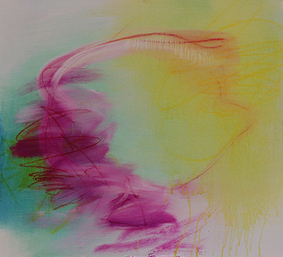 19278 Yellow Facing Magenta, 2024, 50×50&nbsp;cm, oil&nbsp;on&nbsp;canvas