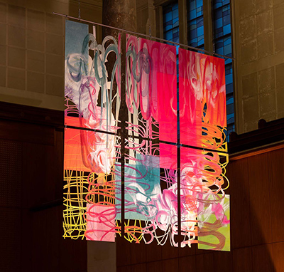 Five Sets of Magenta and Space, 2025, Installation Lukaskirche, Dresden 2025